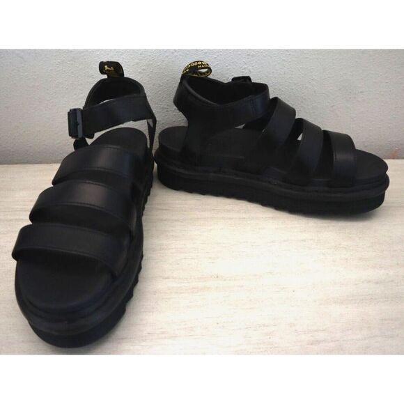 Dr. Martens Women's Sz 9 Black Blaire Hydro Leather Strap Sandals $110 - Picture 1 of 8